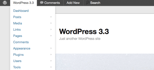 adminbar new admin bar in wordpress 3.3