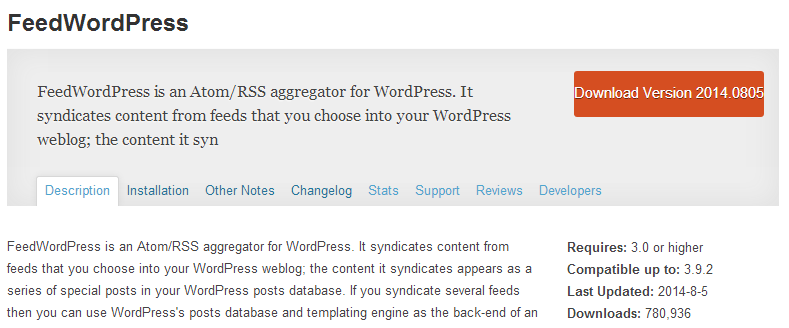 FeedWordPress Plugin -