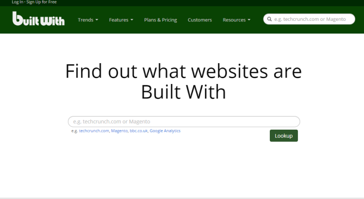 BuiltWith - What Platform a Site is Running