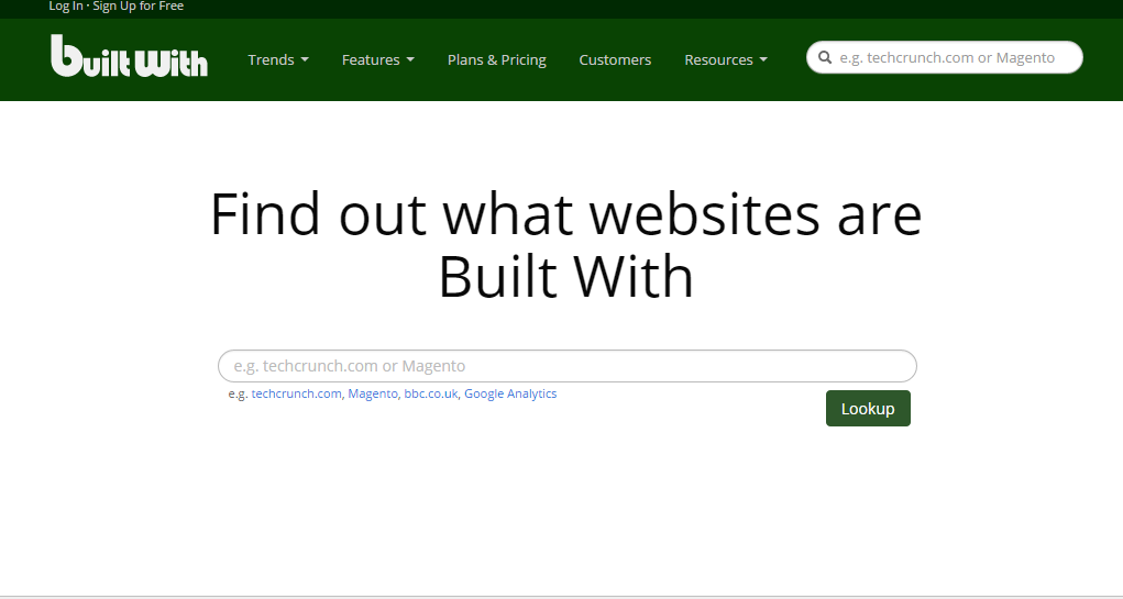 BuiltWith - What Platform a Site is Running