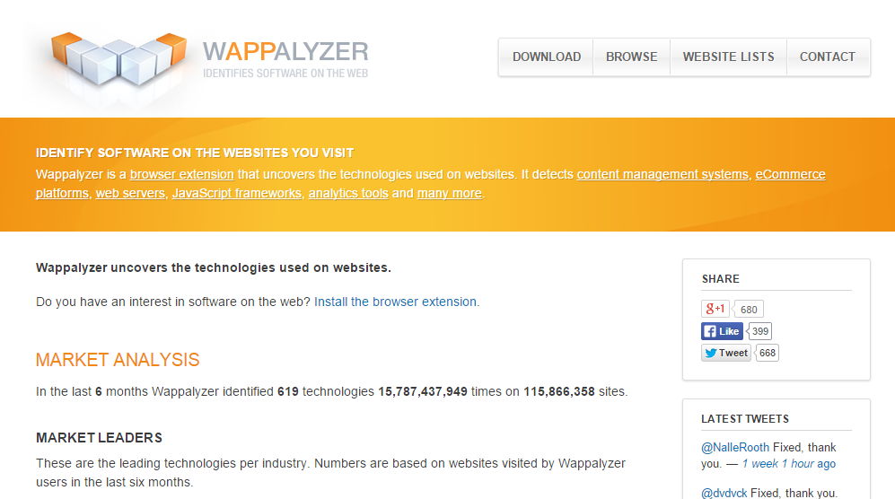 Wappalyzer - What Platform a Site is Running