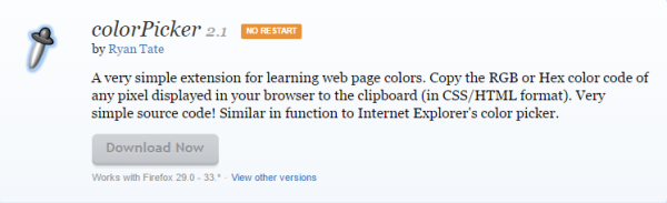 colorPicker - firefox add ons for web designer